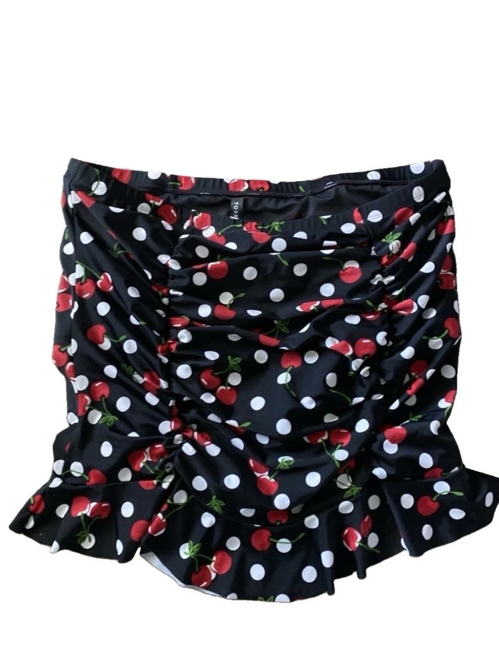 Torrid Swim Skirt Cherry Print Bathing Suit Bottom Women's Plus Size 1X Ruched